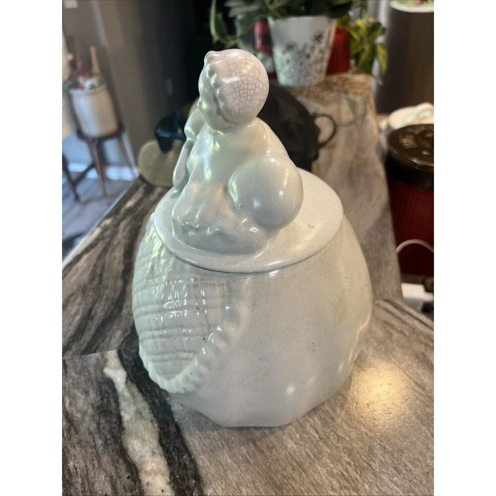 Vintage Abingdon Old Lady Lidded Cookie Jar, Made In USA